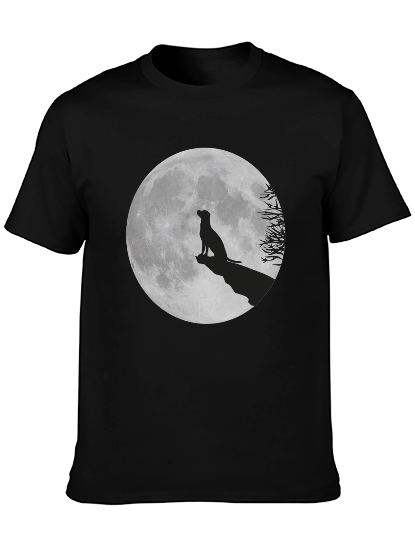 Moon Dog Graphic T-Shirt - Black