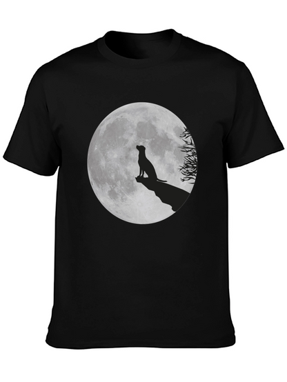 Moon Dog Graphic T-Shirt - Black