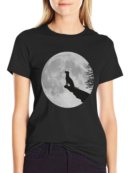 Moon Dog Graphic T-Shirt - Black