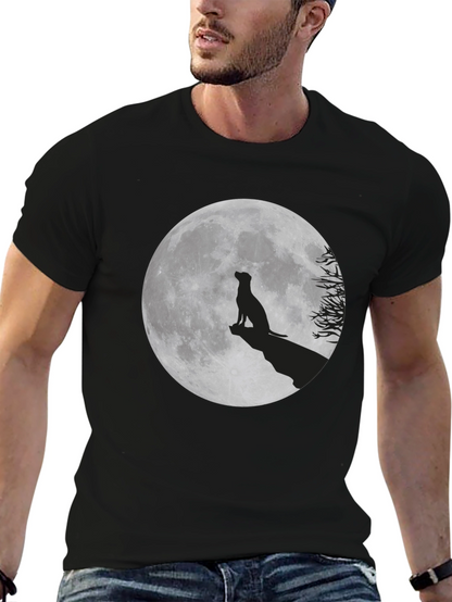 Moon Dog Graphic T-Shirt - Black