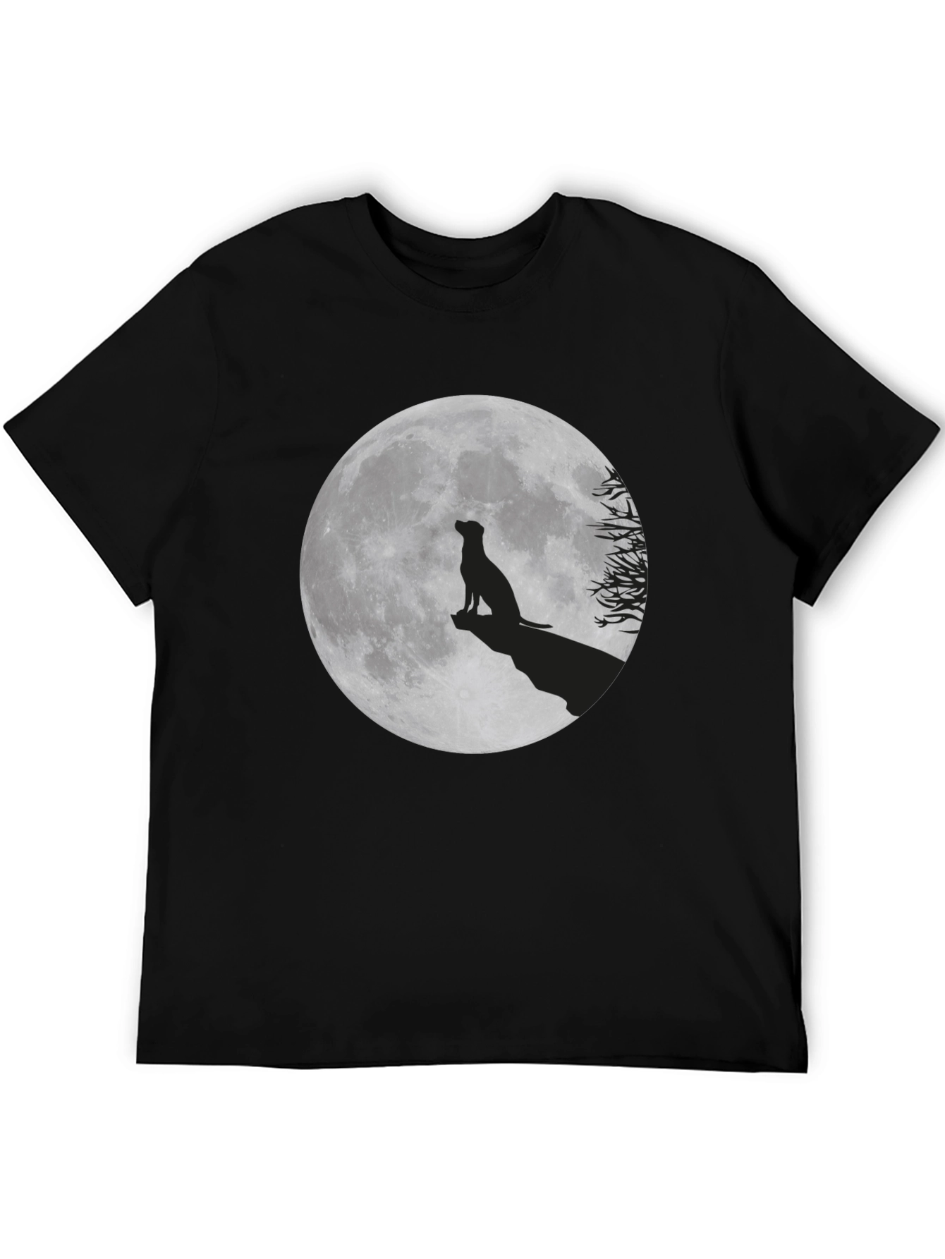 Moon Dog Graphic T-Shirt - Black