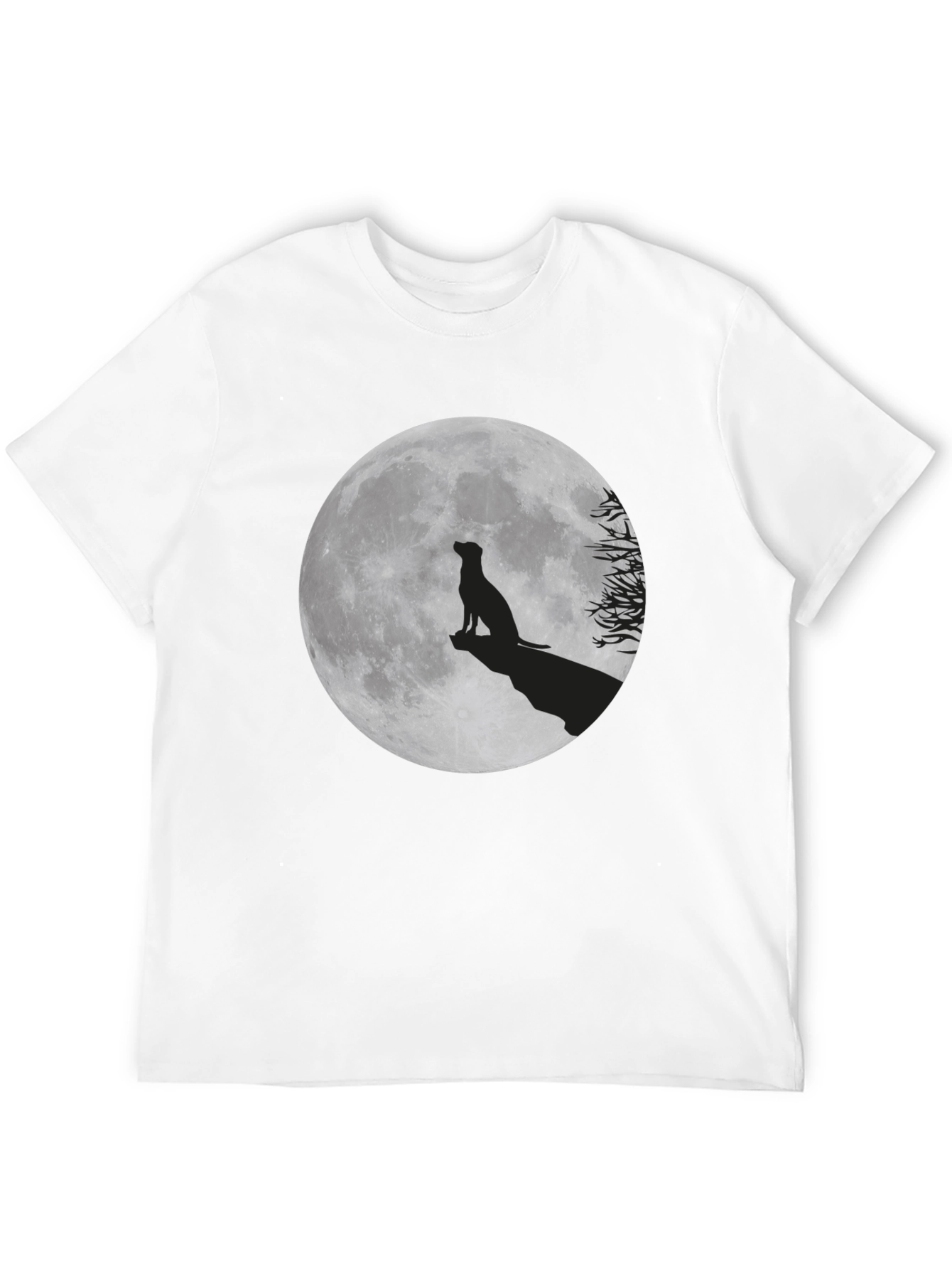 Moon Dog Graphic T-Shirt - Black