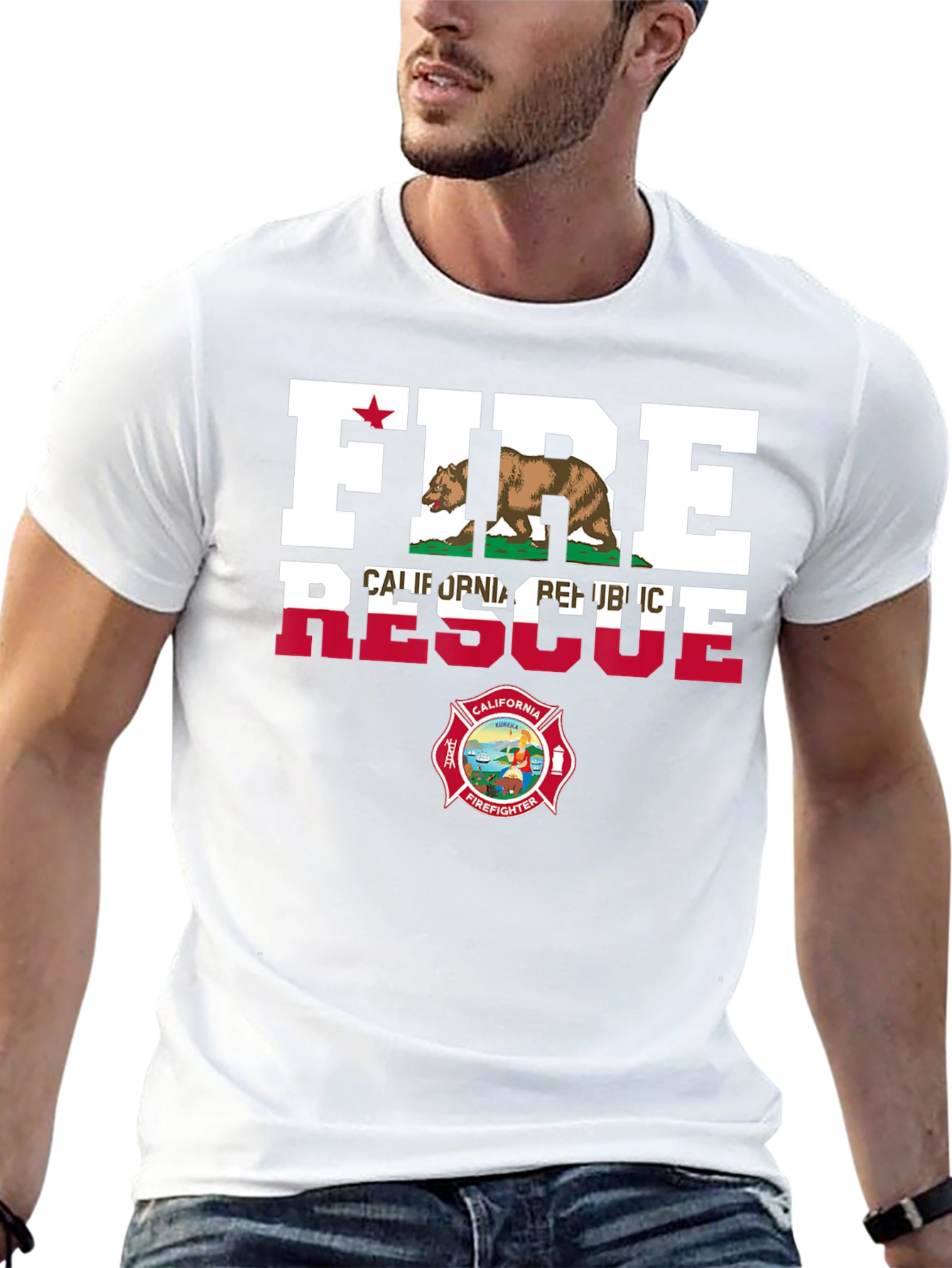 Fire Rescue California Firefighter T-Shirt