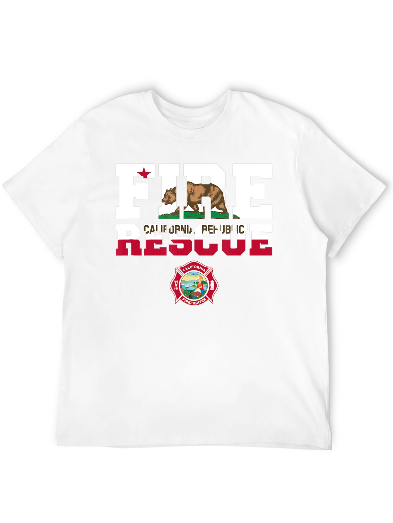 Fire Rescue California Firefighter T-Shirt