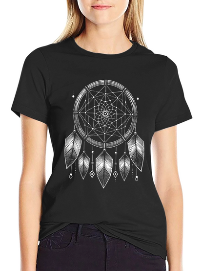 Dreamcatcher Graphic Tee - Black Cotton T-Shirt