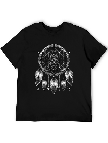 Dreamcatcher Graphic Tee - Black Cotton T-Shirt