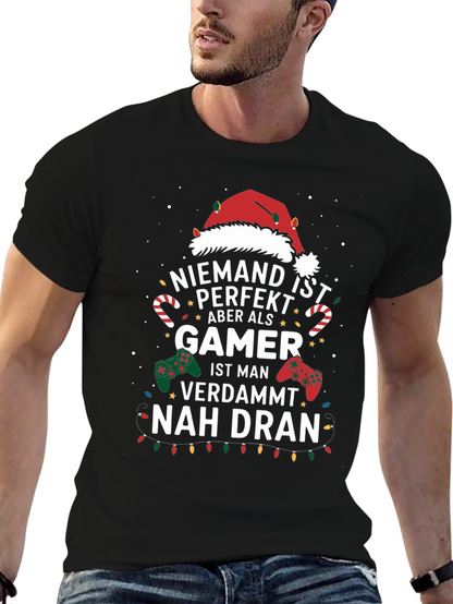 Gamer Christmas T-Shirt - Nobody is Perfect