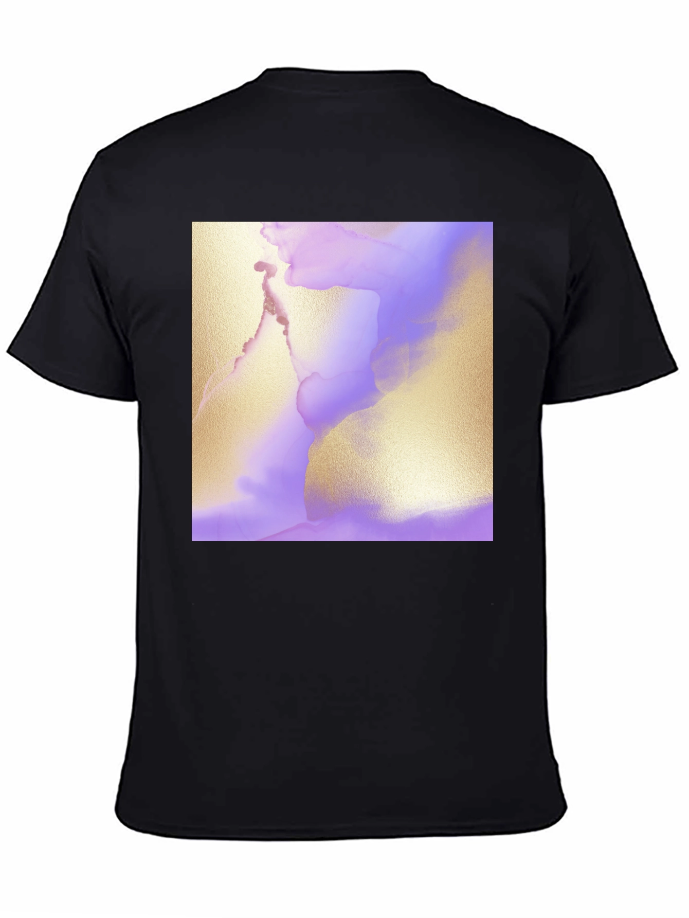 Abstract Art Tee - Gold and Lavender Swirl Design
