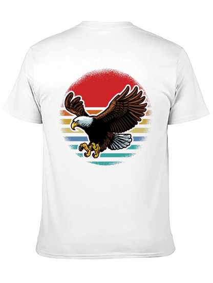 Bald Eagle Retro Sunset Graphic T-Shirt