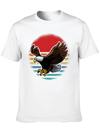 Bald Eagle Retro Sunset Graphic T-Shirt