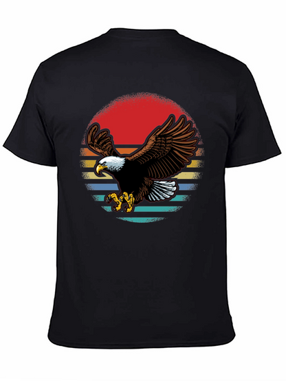 Bald Eagle Retro Sunset Graphic T-Shirt