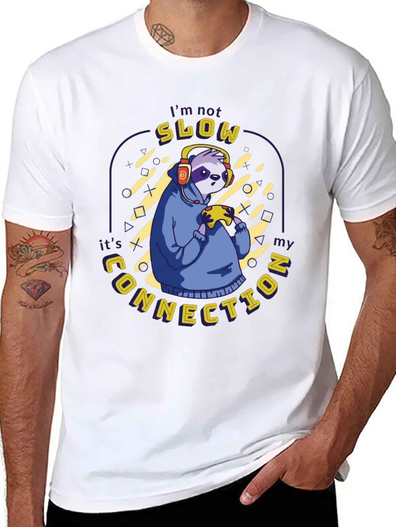 Gamer Sloth T-Shirt - Slow Connection Funny Gaming Tee