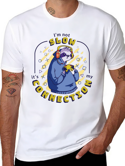 Gamer Sloth T-Shirt - Slow Connection Funny Gaming Tee