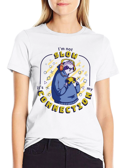 Gamer Sloth T-Shirt - Slow Connection Funny Gaming Tee
