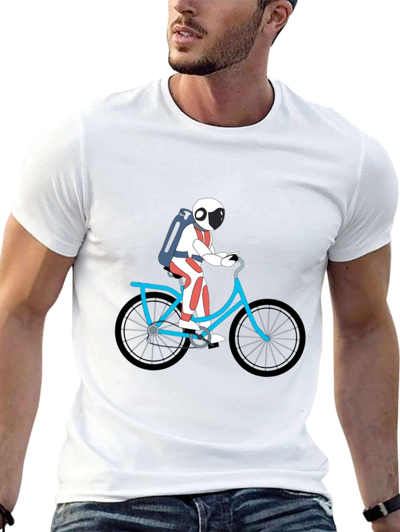 Astronaut on Bike Graphic Tee - Black