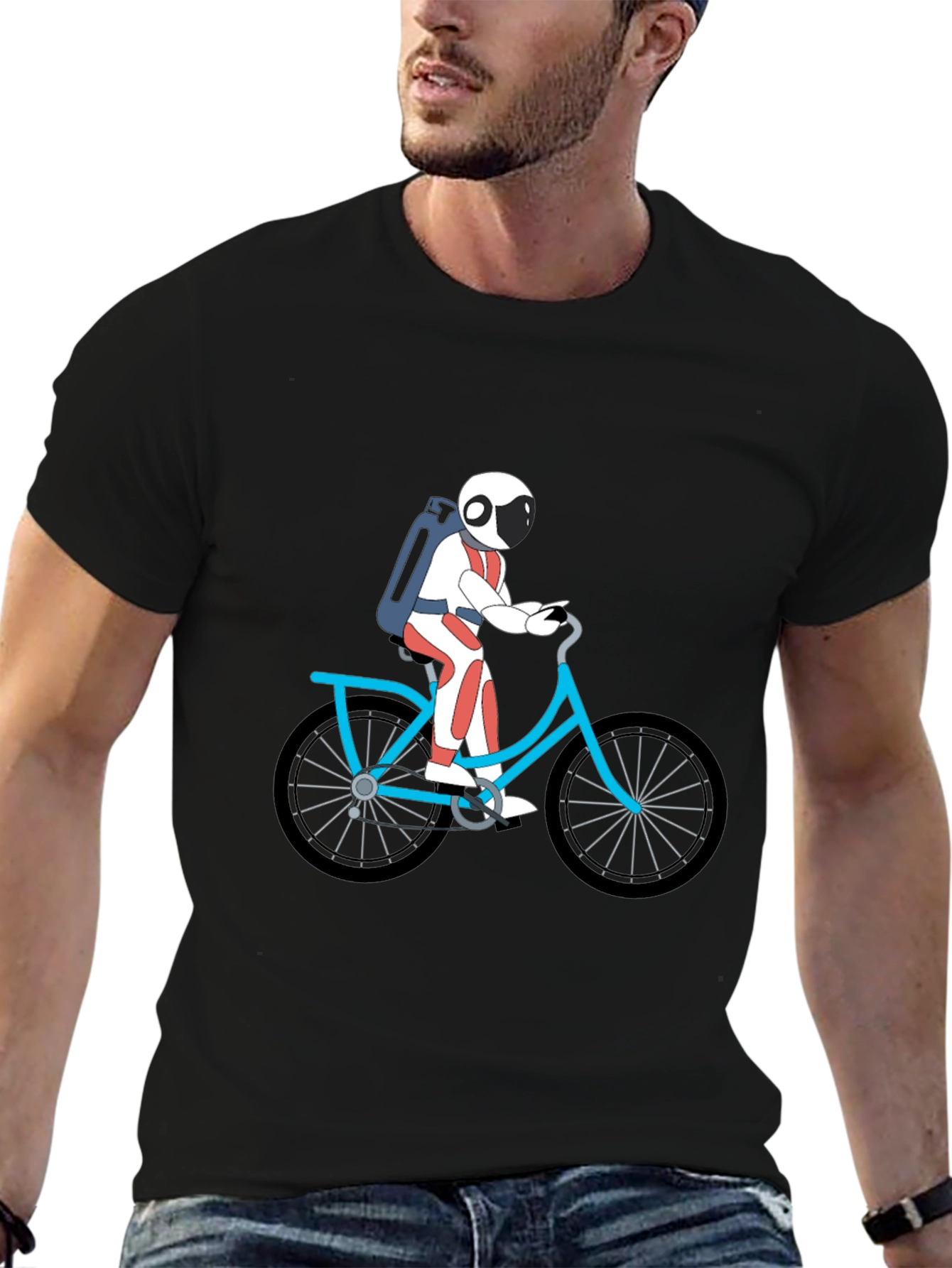 Astronaut on Bike Graphic Tee - Black