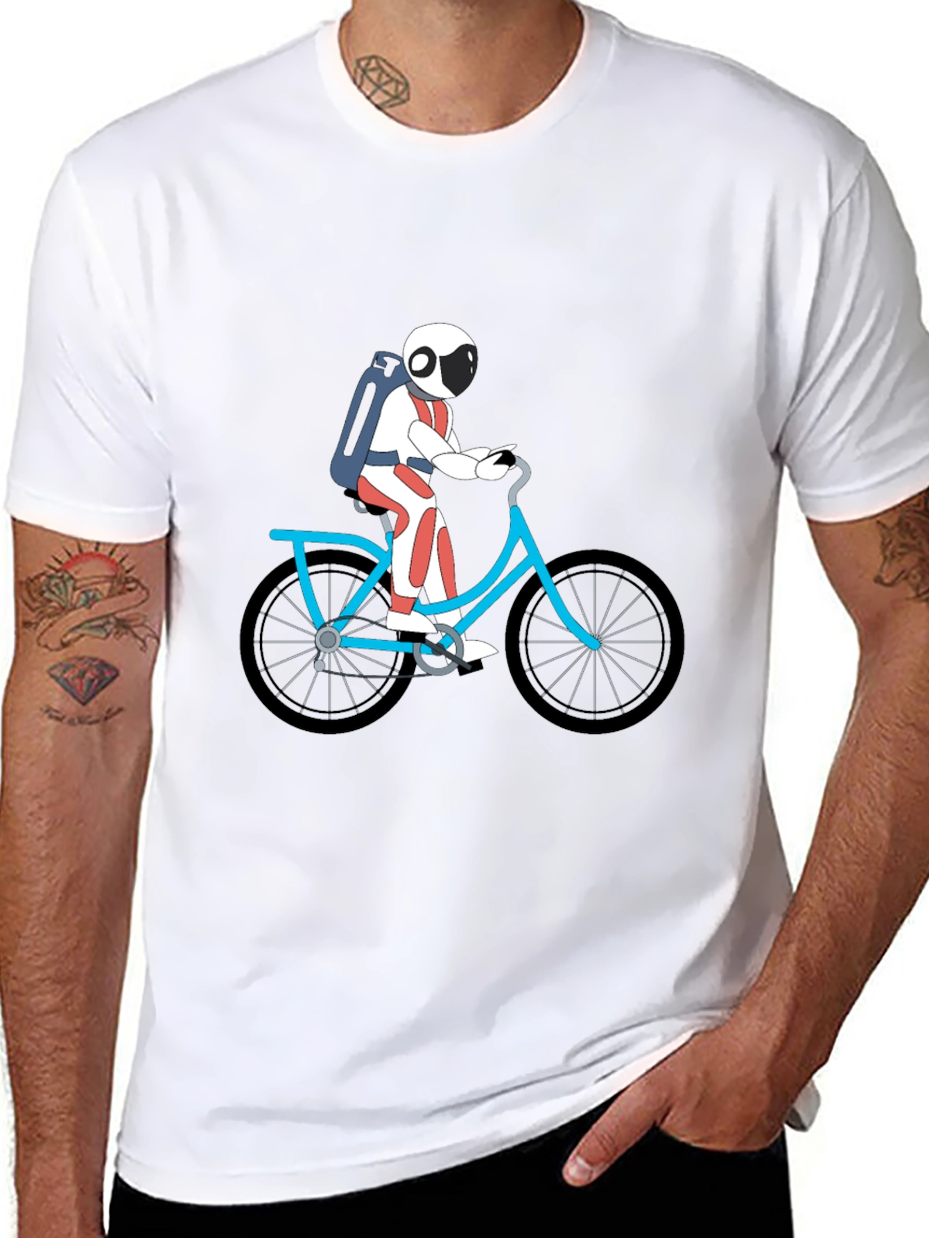 Astronaut on Bike Graphic Tee - Black