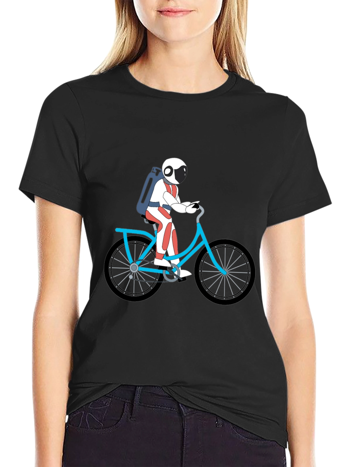 Astronaut on Bike Graphic Tee - Black