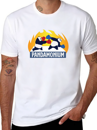 Pandamonium Boxing T-Shirt - Black Graphic Tee