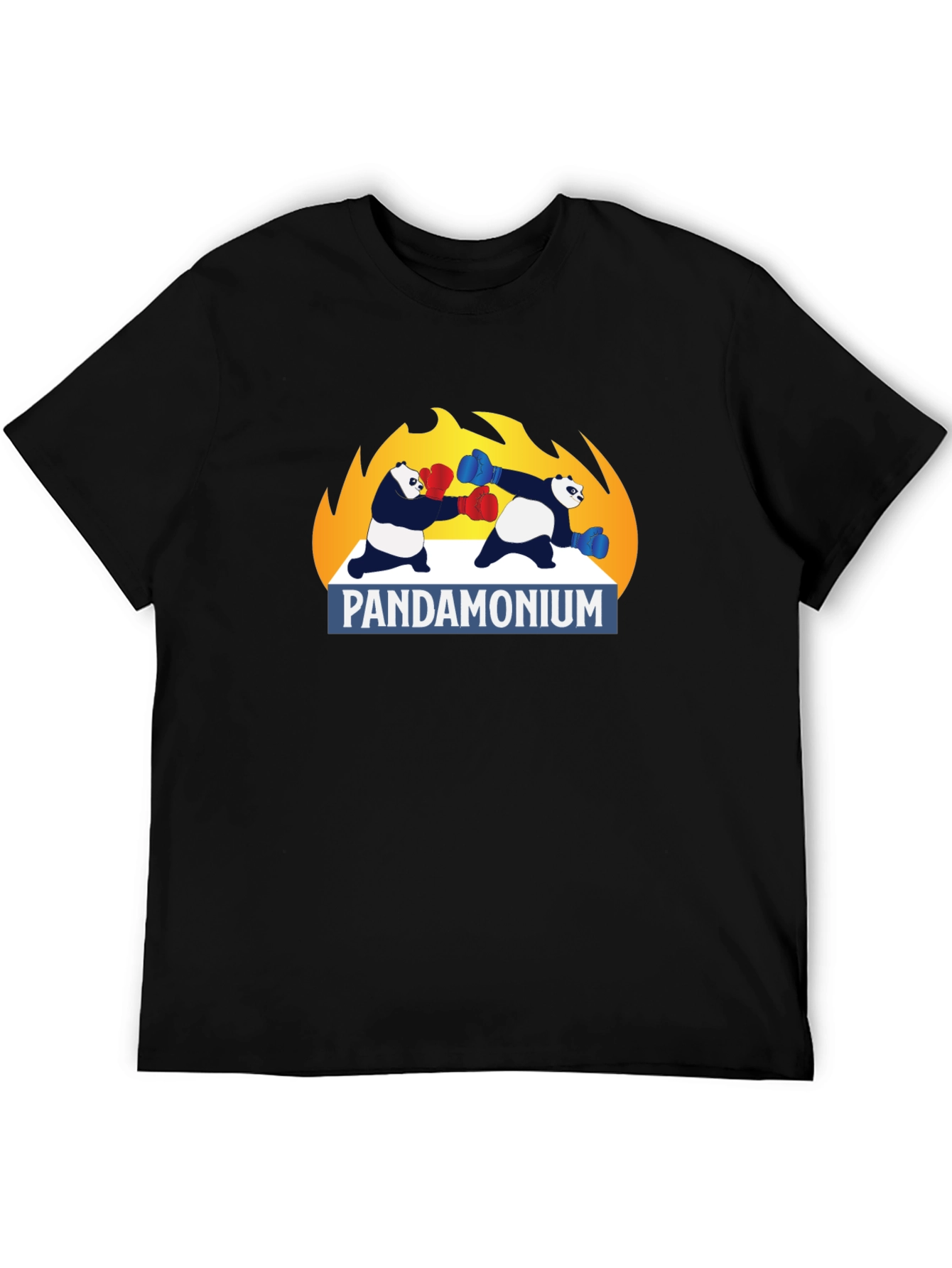Pandamonium Boxing T-Shirt - Black Graphic Tee