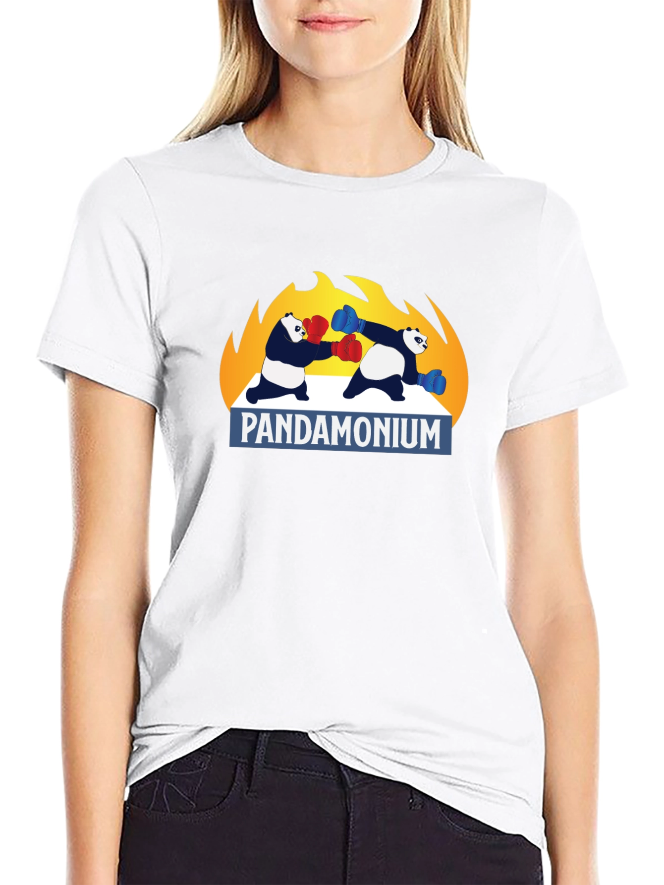 Pandamonium Boxing T-Shirt - Black Graphic Tee