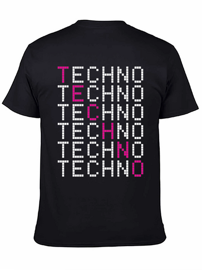 Techno Graphic Tee - Pixelated Retro Rave Shirt