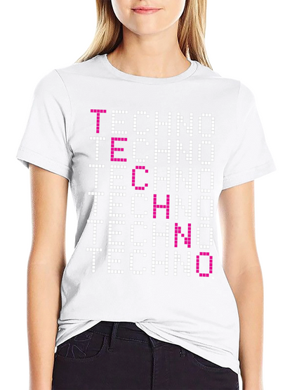Techno Graphic Tee - Pixelated Retro Rave Shirt