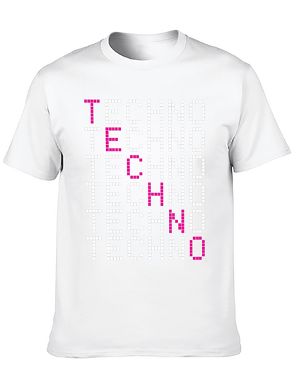 Techno Graphic Tee - Pixelated Retro Rave Shirt