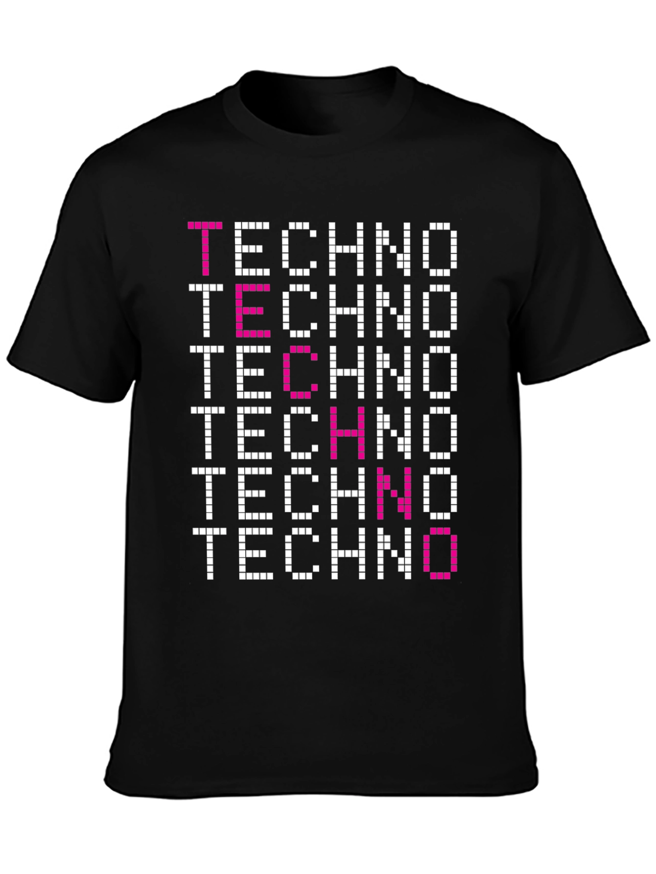 Techno Graphic Tee - Pixelated Retro Rave Shirt