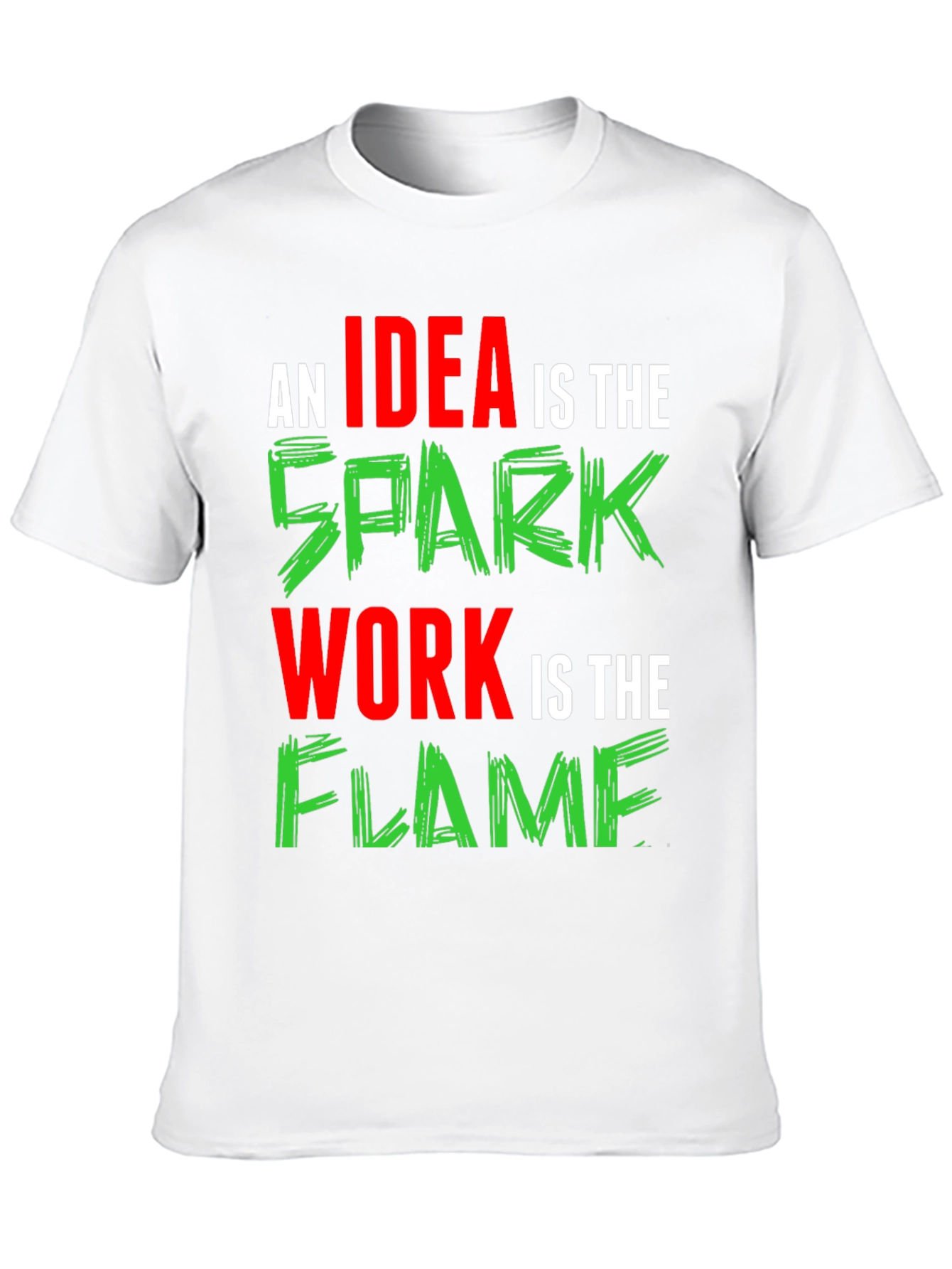 Idea Spark Flame Graphic Tee - Black Cotton T-Shirt