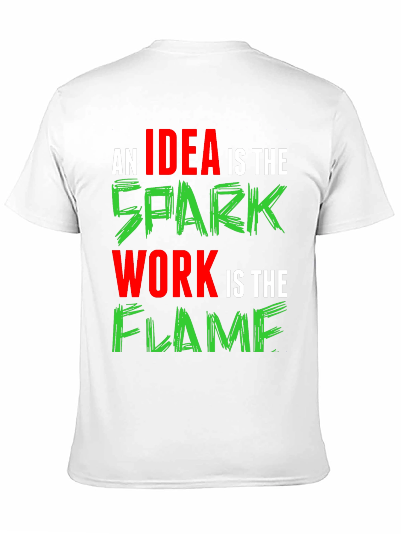 Idea Spark Flame Graphic Tee - Black Cotton T-Shirt