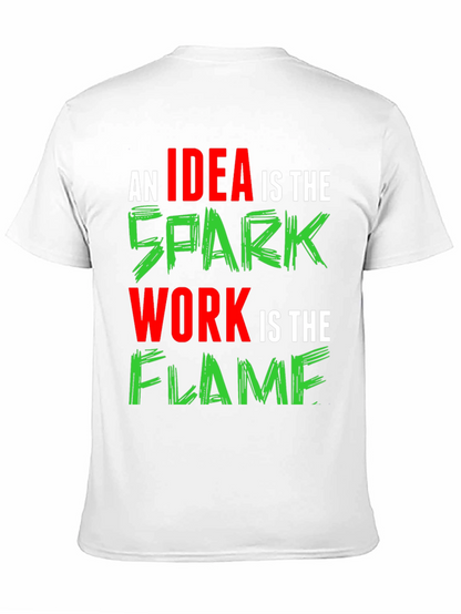 Idea Spark Flame Graphic Tee - Black Cotton T-Shirt