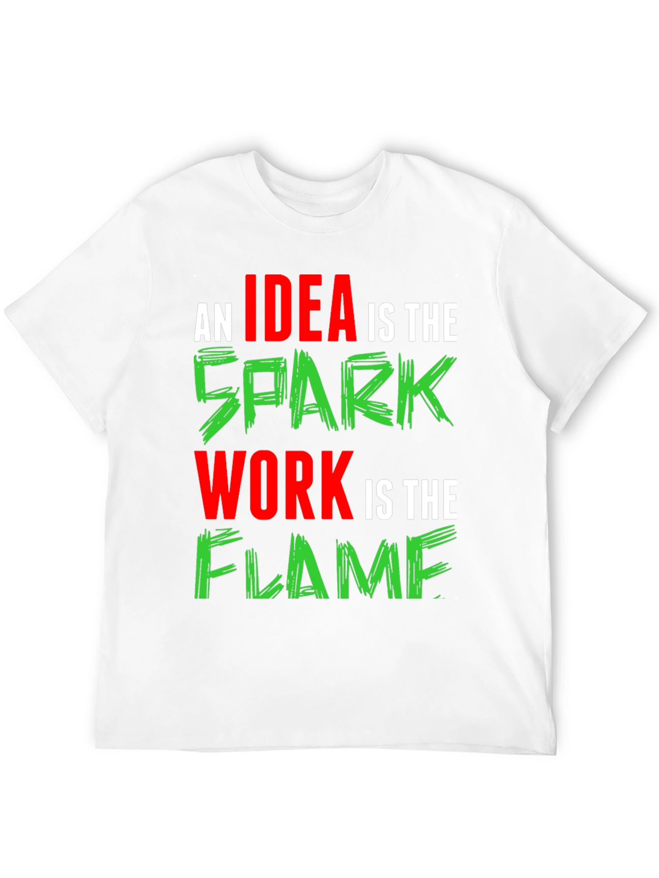 Idea Spark Flame Graphic Tee - Black Cotton T-Shirt