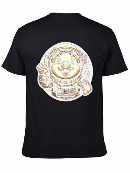 Astronaut Pig Graphic T-Shirt - Outer Space Fun