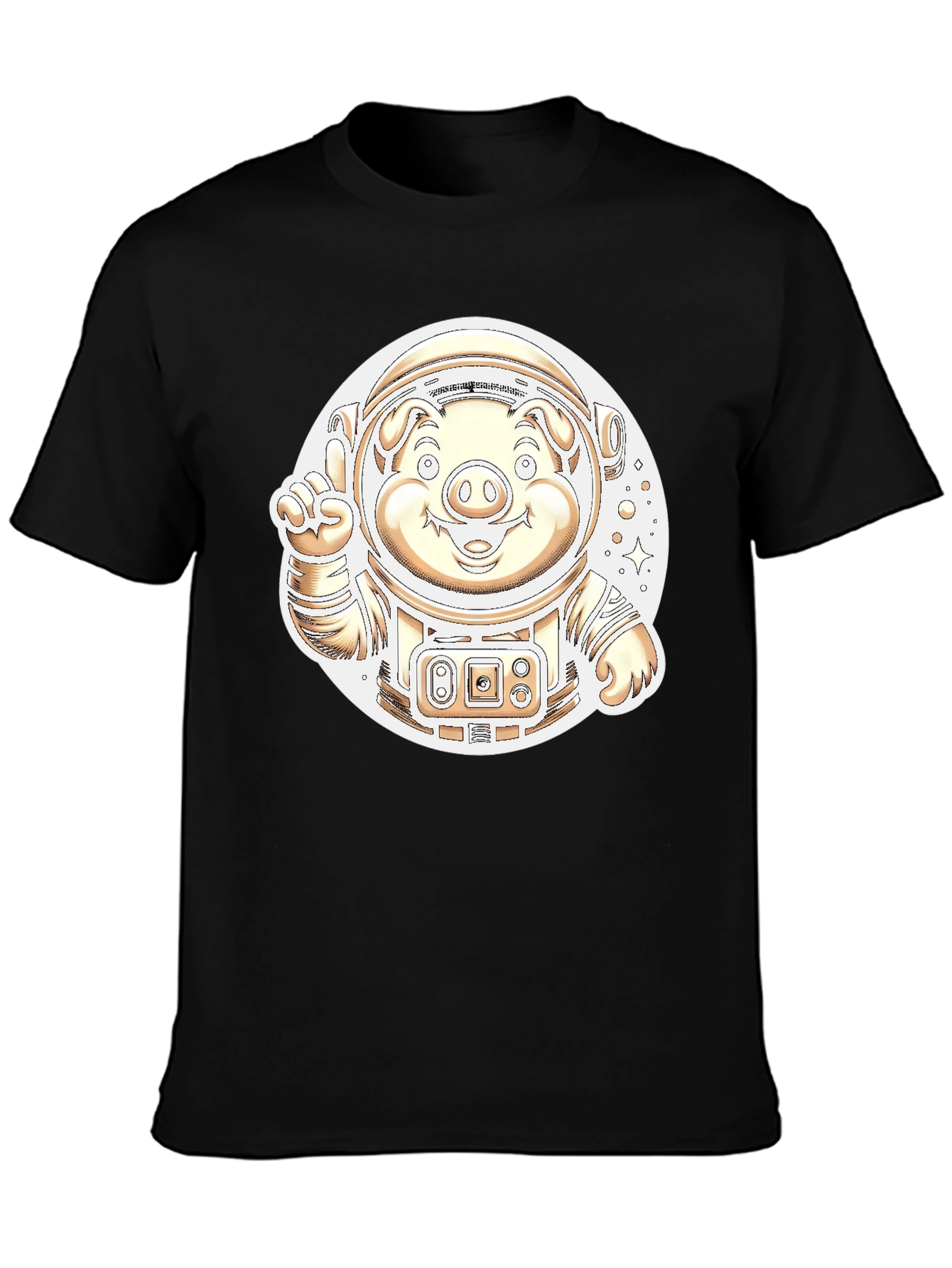 Astronaut Pig Graphic T-Shirt - Outer Space Fun