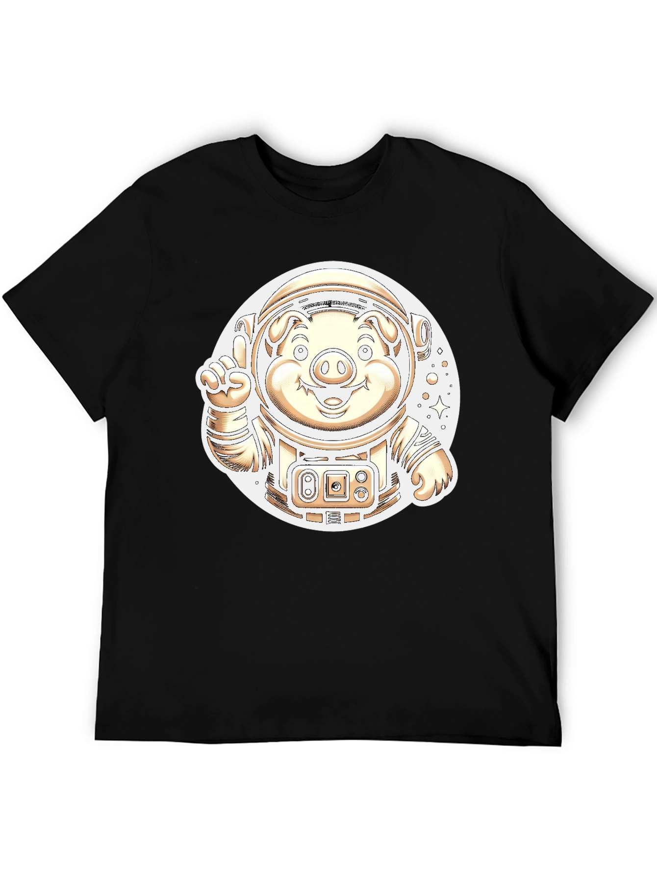Astronaut Pig Graphic T-Shirt - Outer Space Fun