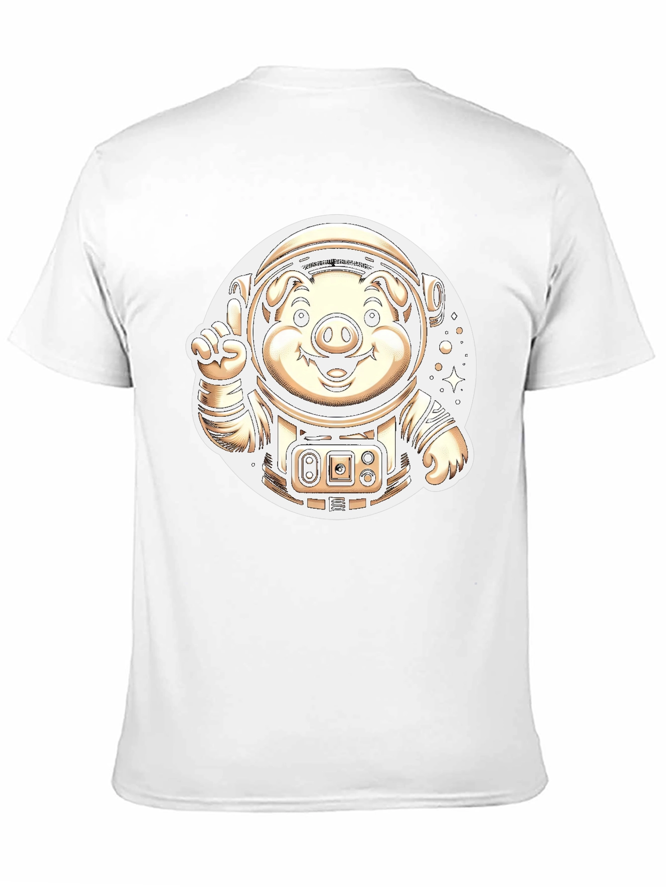 Astronaut Pig Graphic T-Shirt - Outer Space Fun