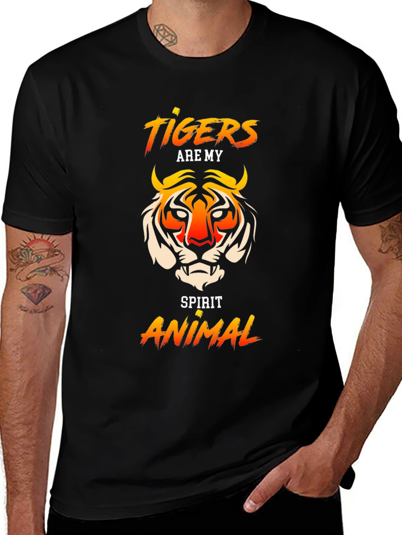 Tigers Are My Spirit Animal Graphic Tee - Black