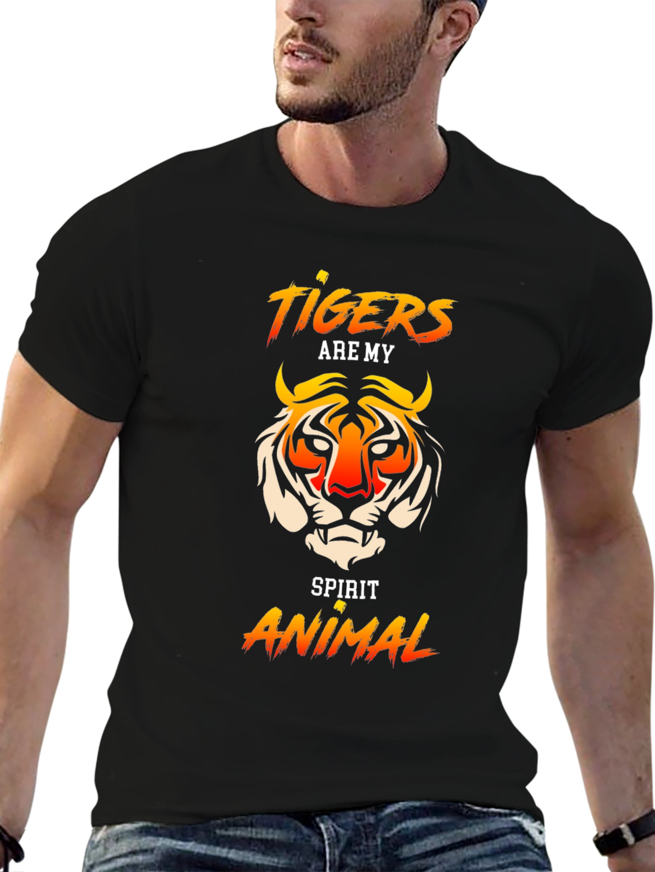 Tigers Are My Spirit Animal Graphic Tee - Black