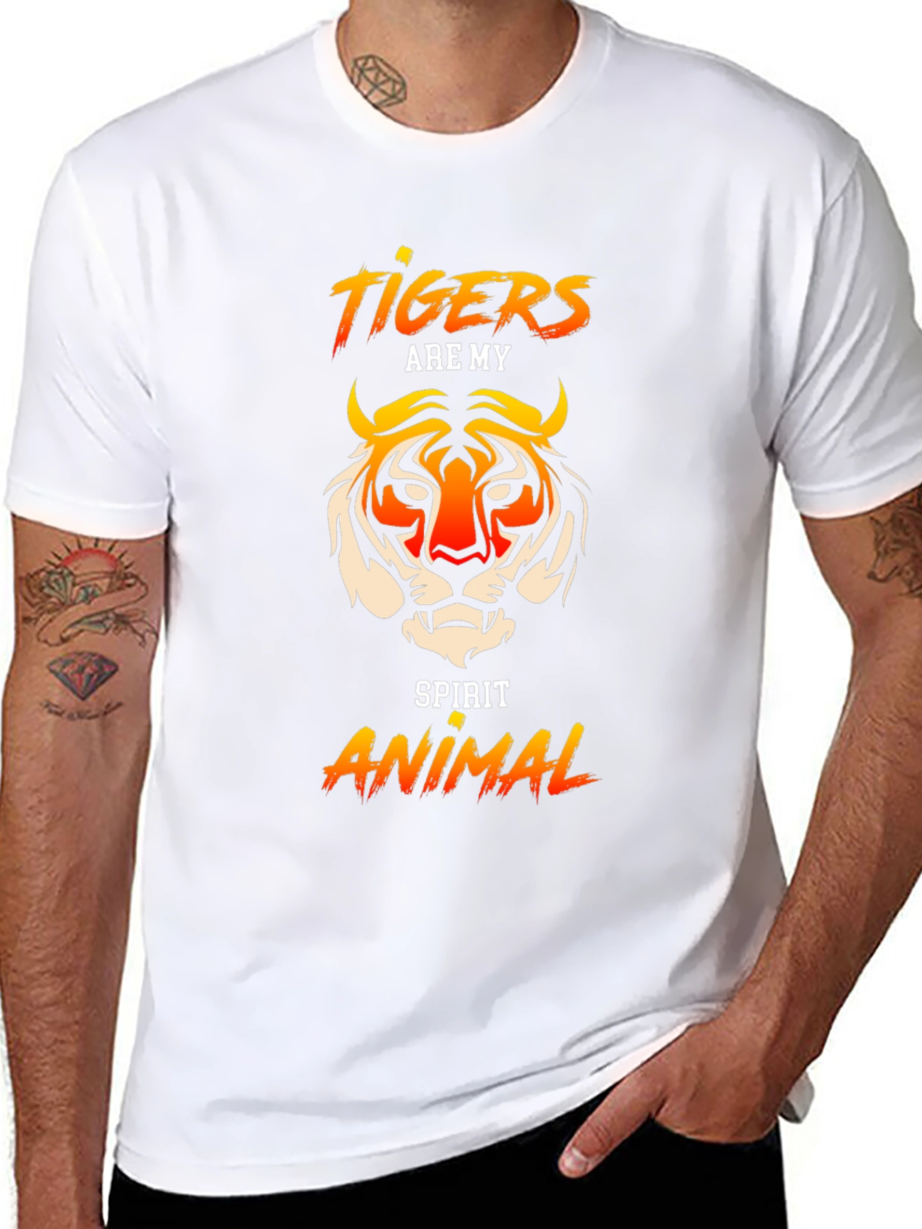 Tigers Are My Spirit Animal Graphic Tee - Black