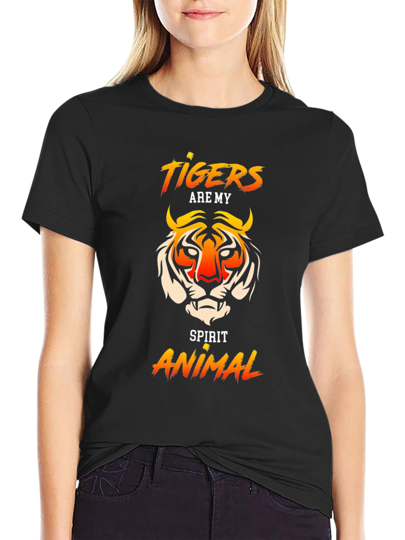 Tigers Are My Spirit Animal Graphic Tee - Black
