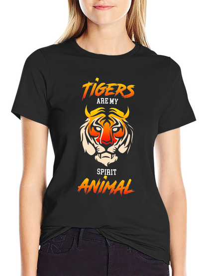 Tigers Are My Spirit Animal Graphic Tee - Black