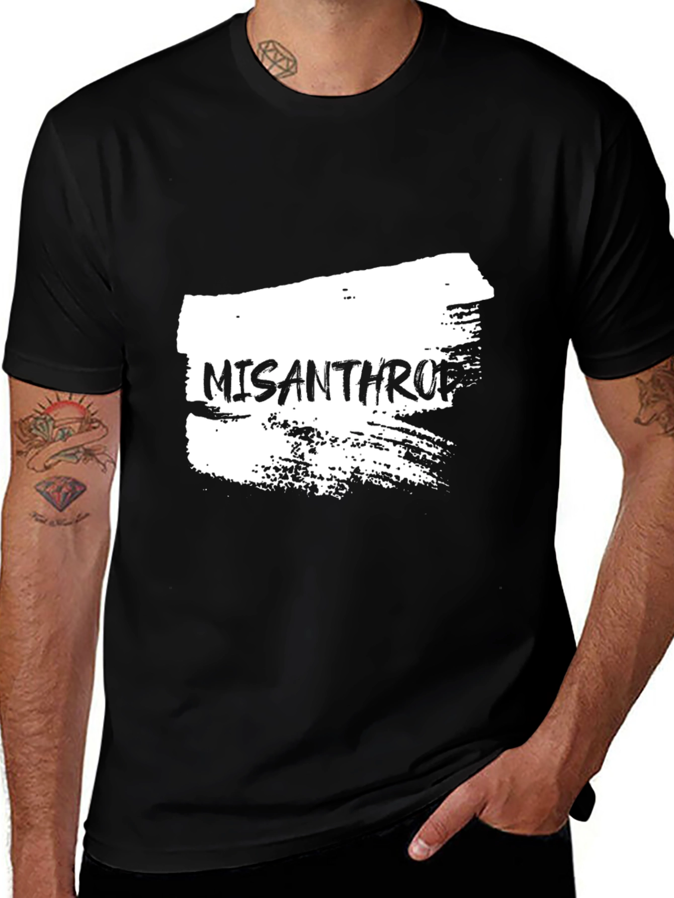 Misanthropic Graphic Tee - Black Cotton T-Shirt