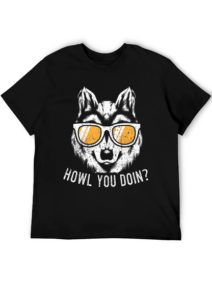 Howl You Doin Wolf Graphic Tee - Black
