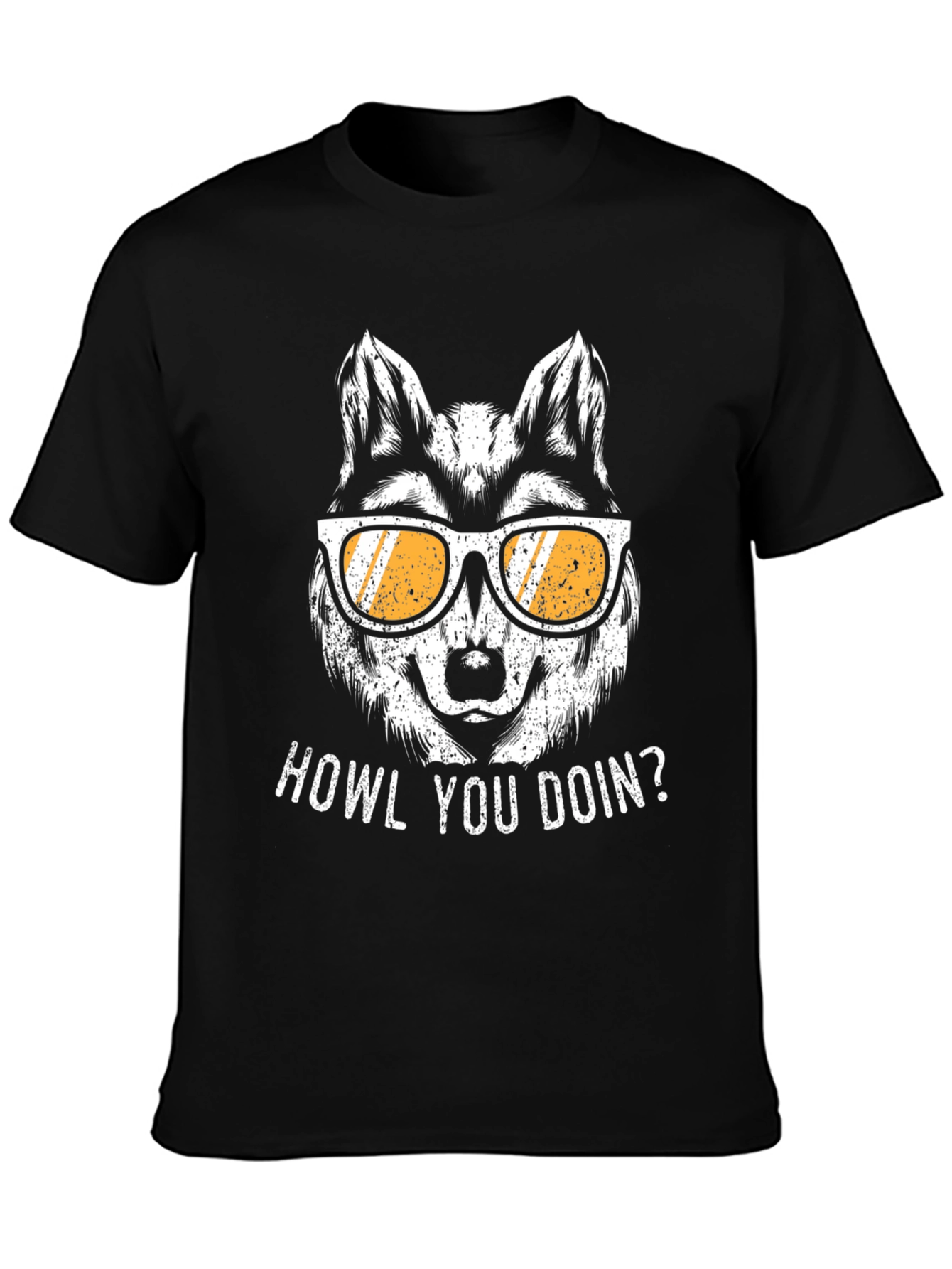 Howl You Doin Wolf Graphic Tee - Black