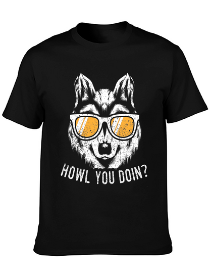 Howl You Doin Wolf Graphic Tee - Black