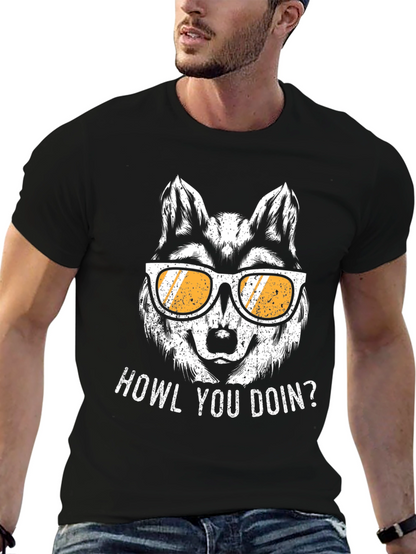 Howl You Doin Wolf Graphic Tee - Black