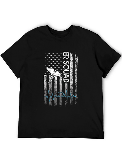 ER Squad T-Shirt - American Flag EMT Design