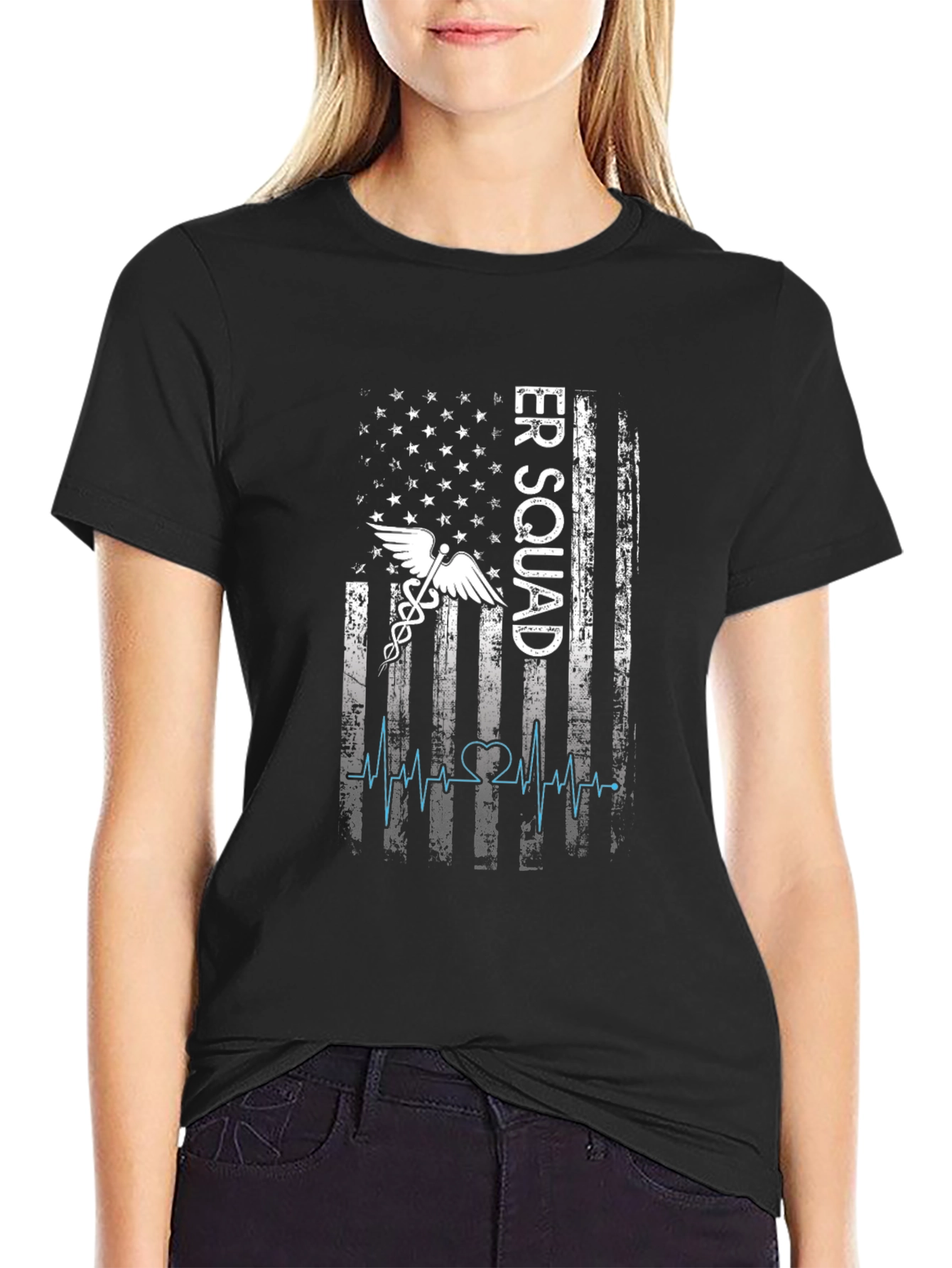 ER Squad T-Shirt - American Flag EMT Design