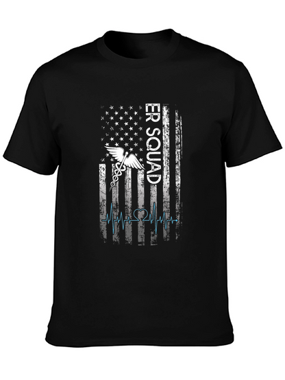 ER Squad T-Shirt - American Flag EMT Design